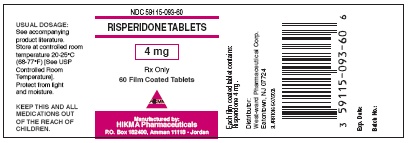 Risperidone Tablets, 4 mg/60 tablets