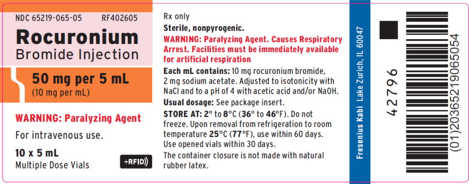 PACKAGE LABEL – PRINCIPAL DISPLAY PANEL – Rocuronium 5 mL Multiple Dose Vial Tray Label
