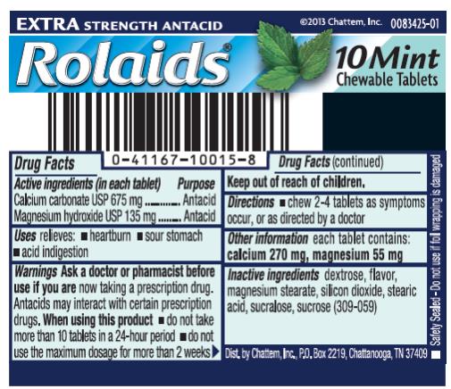 Extra STRENGTH ANTACID
Rolaids®
10 Mint Chewable Tablets
