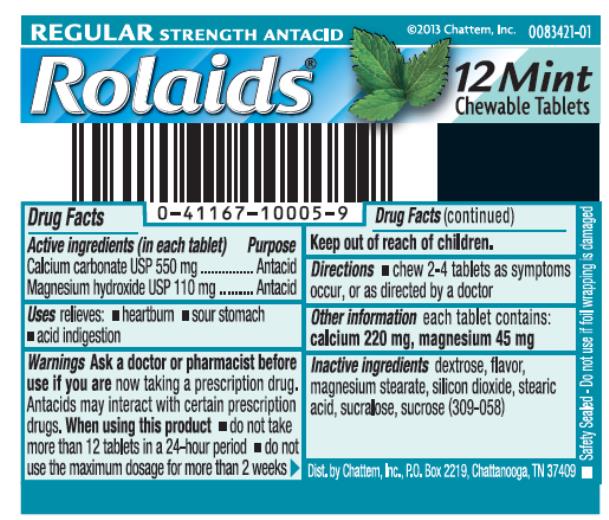 REGULAR STRENGTH ANTACID
Rolaids®
12 Mint Chewable Tablets
