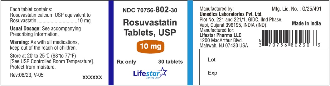 Rosuvastatin-10 mg-30s Bottle Label