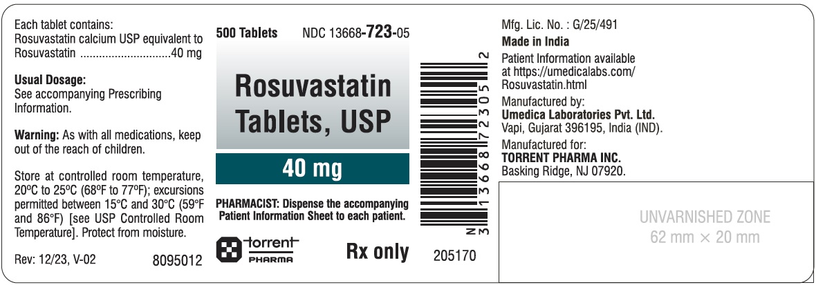 Rosuvastatin-40 mg-500s Bottle Label