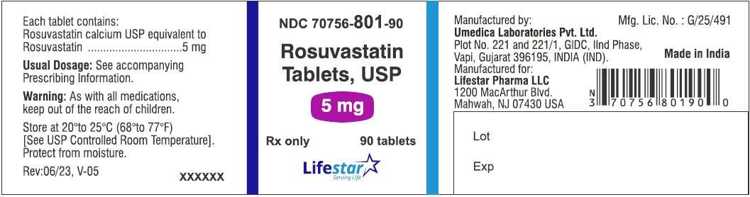 Rosuvastatin-5 mg-90s Bottle Label