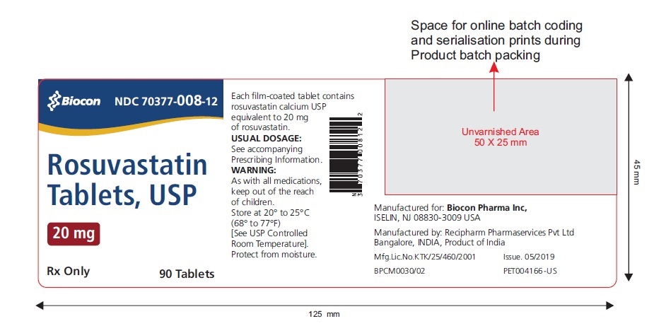 20 mg Bottle Label 90 Tablets Recipharm