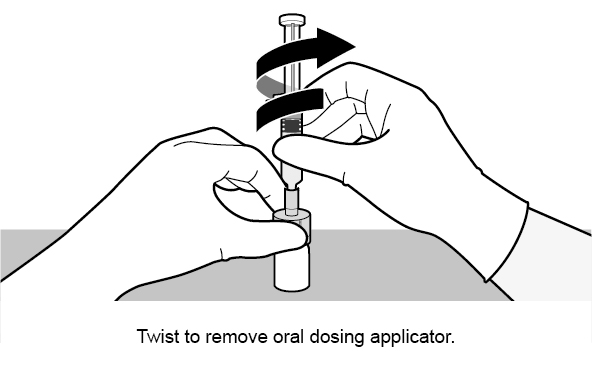 Twist and remove the oral applicator.