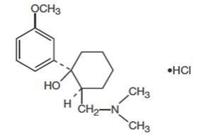 Tramadol hydrochloride structural formula 
