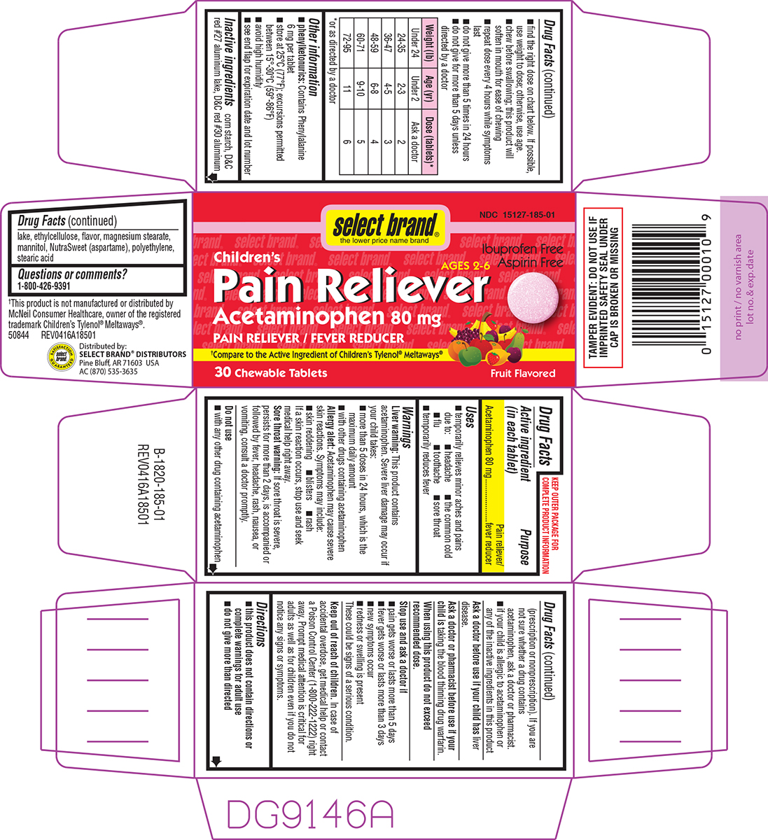 Pain Reliever Children | Acetaminophen Tablet, Chewable while Breastfeeding
