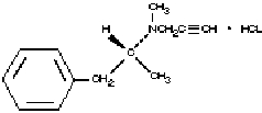 Chemical Structure for: (R)-(-)-N,2-dimethyl-N-2propynyphenethylamine hydrochloride