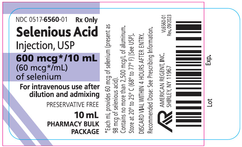 Selenious Acid Vial Label - 10 mL PBP