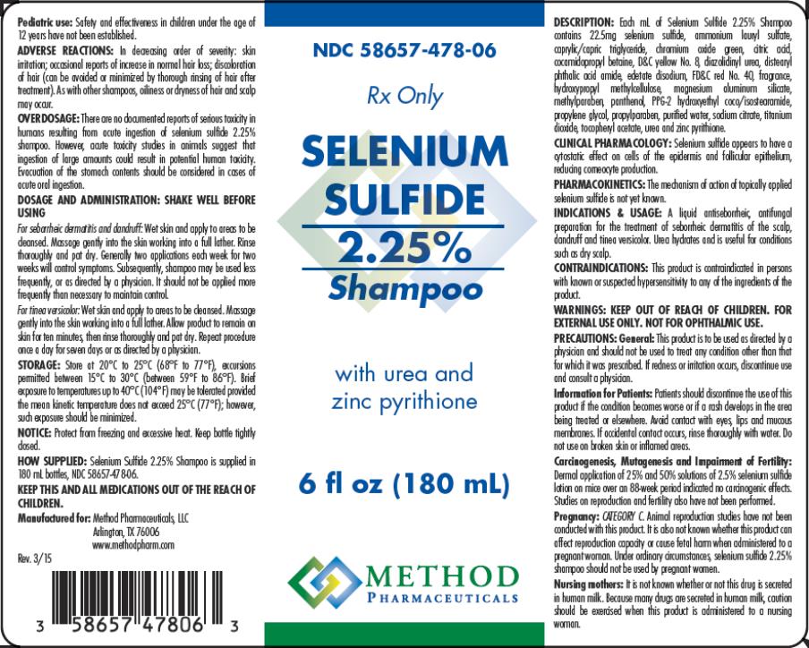 PRINCIPAL DISPLAY PANEL
58657-478-06
Rx Only
SELENIUM
SULFIDE
2.25%
Shampoo
with urea and 
zinc pyrithione
6 fl oz (180 mL)