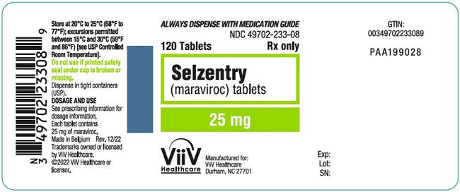 Selzentry 25 mg 120 count label