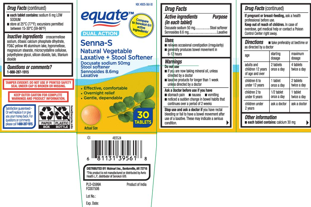 Docusate Sodium 50 mg, Sennosides 8.6 mg