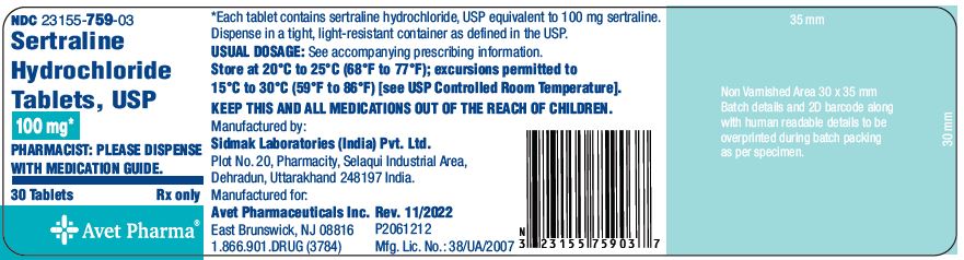 Container Label 100 mg-30 Tablets