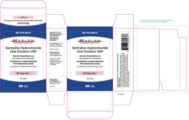 Sertraline
Hydrochloride
Oral Solution USP
20 mg/mL*
NDC 10135-0694-61
Rx only
