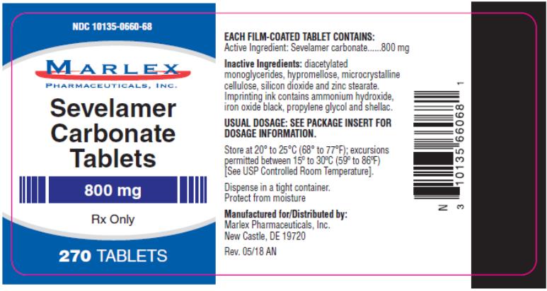 PRINCIPAL DISPLAY PANEL
NDC 10135-0660-68
Sevelamer 
Carbonate
Tablets
800 mg
270 TABLETS
Rx Only
