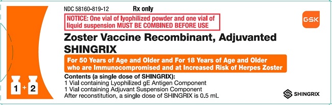 Shingrix 1 dose carton
