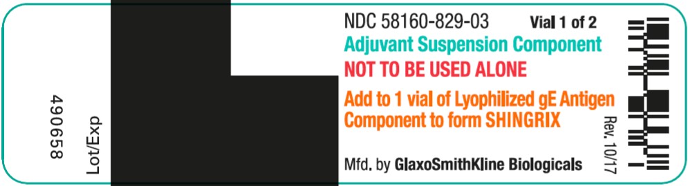 Shingrix 10 count adjuvant vial label