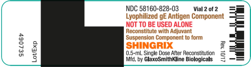 Shingrix 10 count antigen vial label