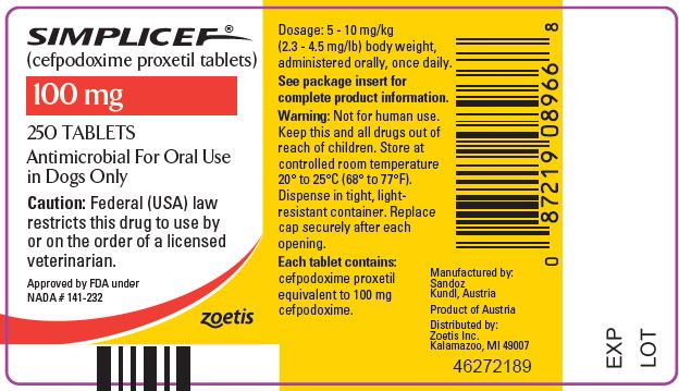 100 mg 250 tabs Tablet Bottle Label