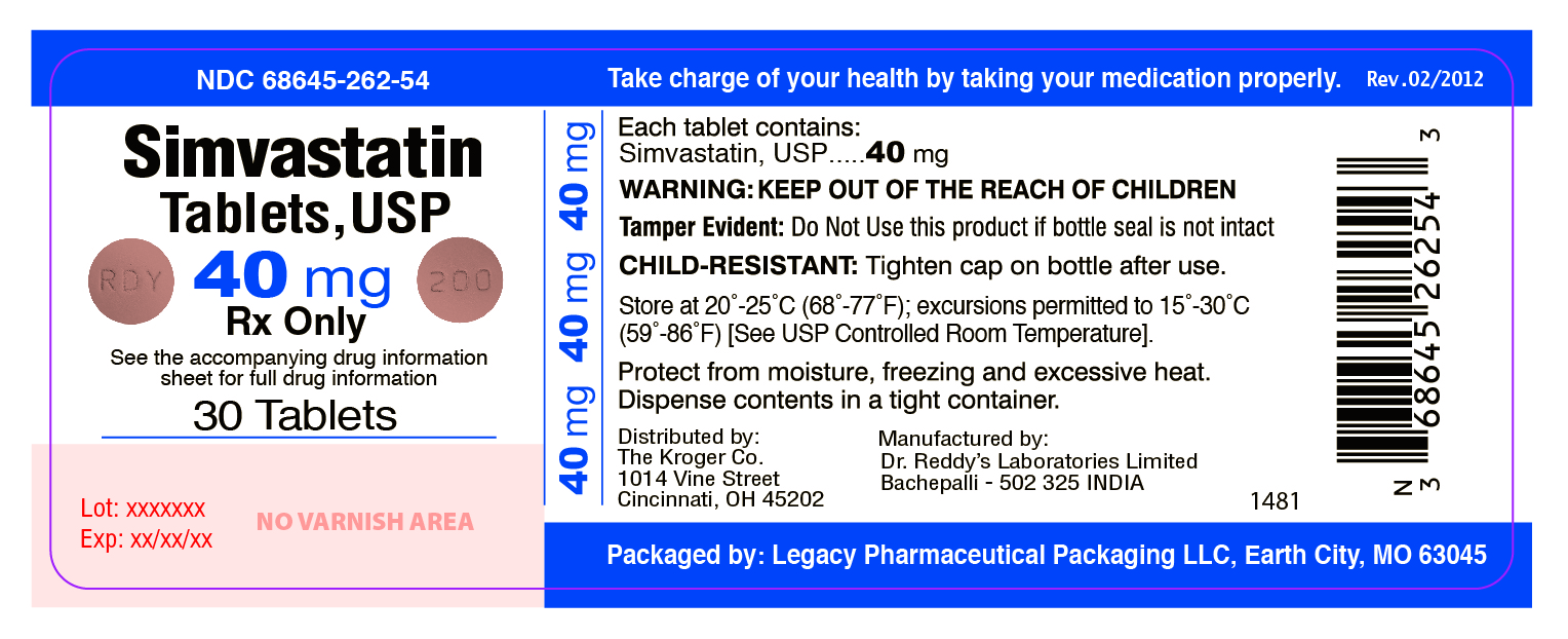 40 mg Simvastatin Bottle Label