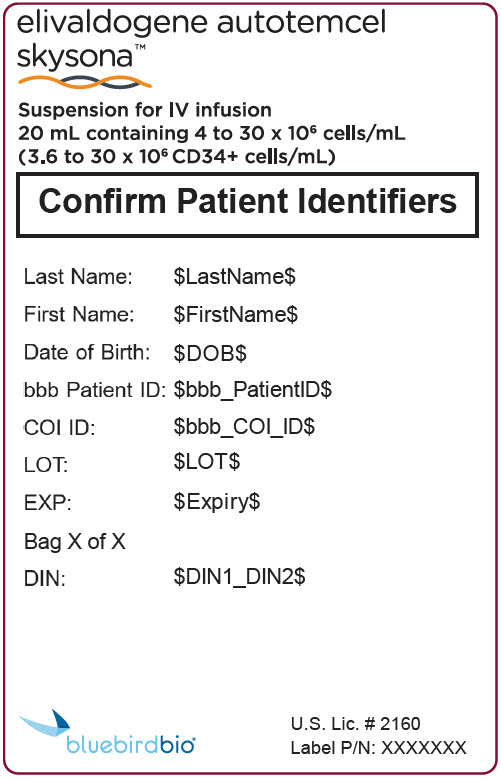 PRINCIPAL DISPLAY PANEL - 20 mL Bag Patient Identifier Label