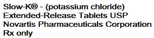 PRINCIPAL DISPLAY PANEL
Slow-K® (potassium chloride)
Extended-Release Tablets USP
