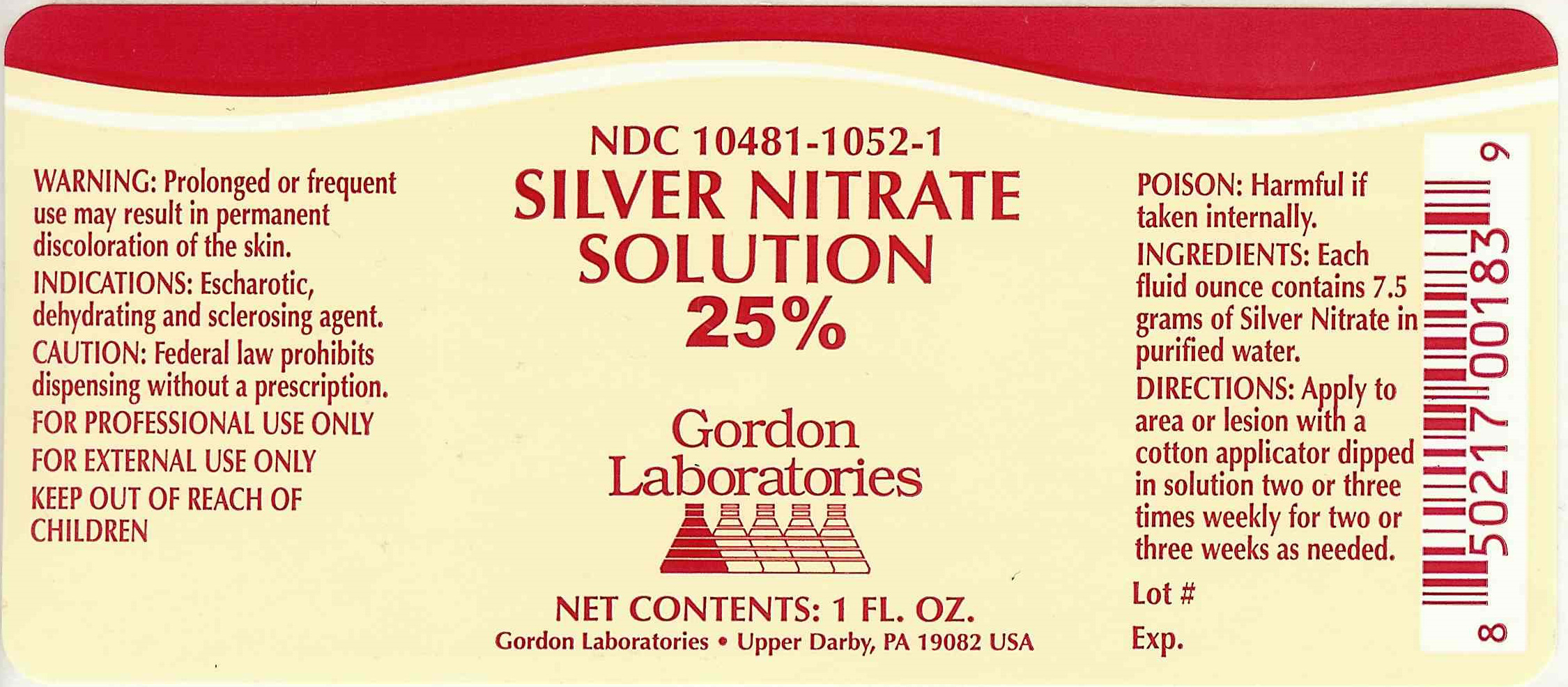Image of Silver Nitrate Solution 25% Label