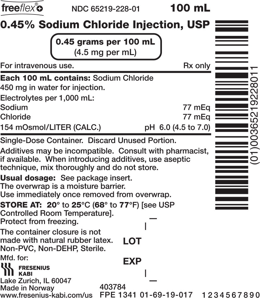 PACKAGE LABEL - PRINCIPAL DISPLAY – 0.45% Sodium Chloride 100 mL Bag Label
