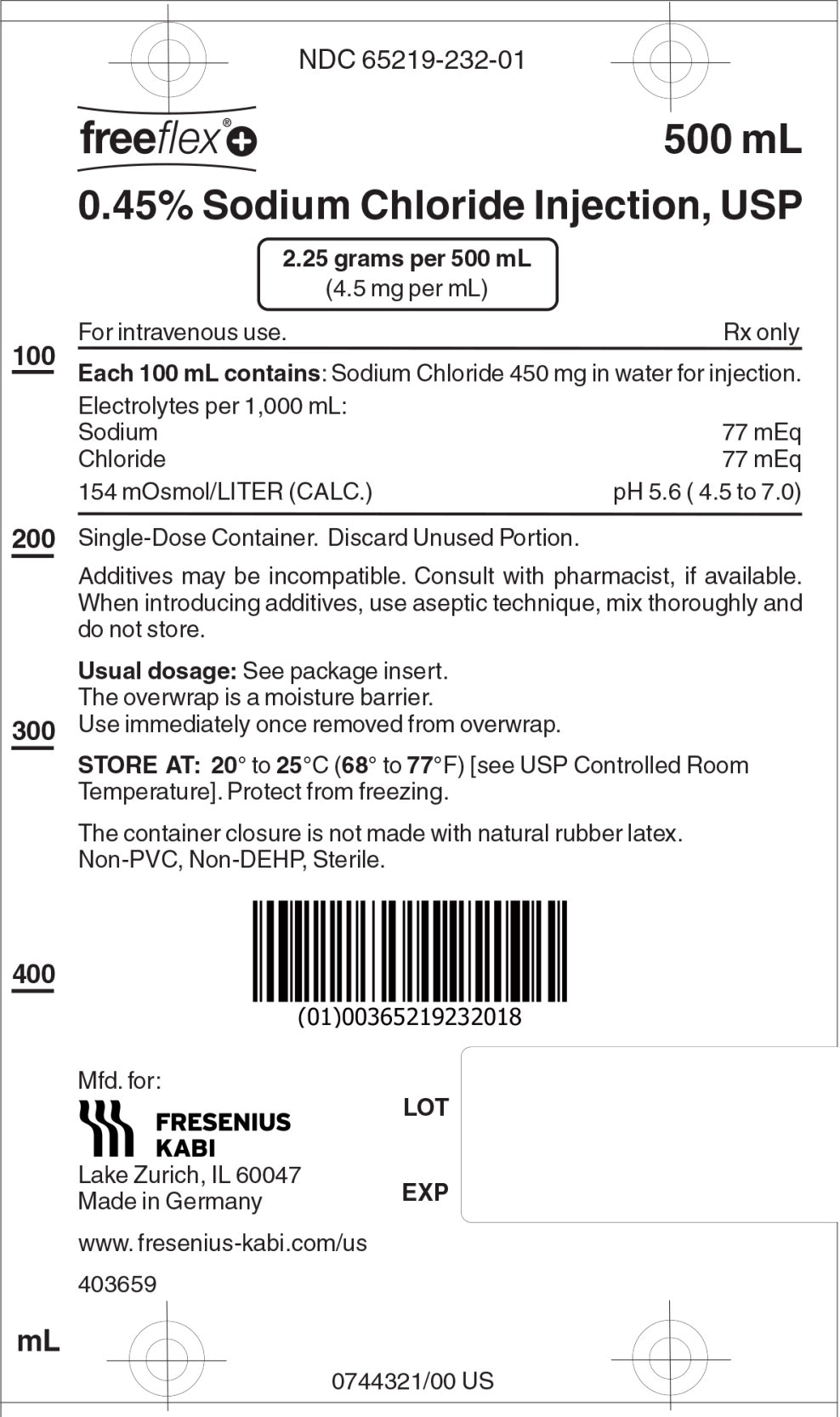 PACKAGE LABEL - PRINCIPAL DISPLAY – 0.45% Sodium Chloride 500 mL Bag Label
