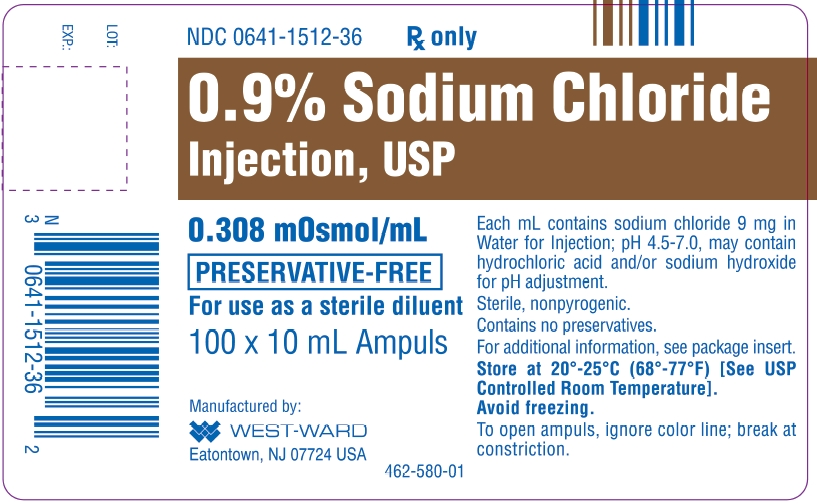 0.9% Sodium Chloride Injection, USP 0.308 mOsmol/mL 100 x 10 mL Ampuls