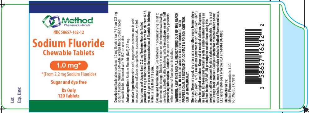 PRINCIPAL DISPLAY PANEL
NDC 58657-162-12
Sodium Fluoride
Chewable Tablets
1.0 mg
(From 2.2 mg Sodium Fluoride)
120 Tablets
Rx Only
