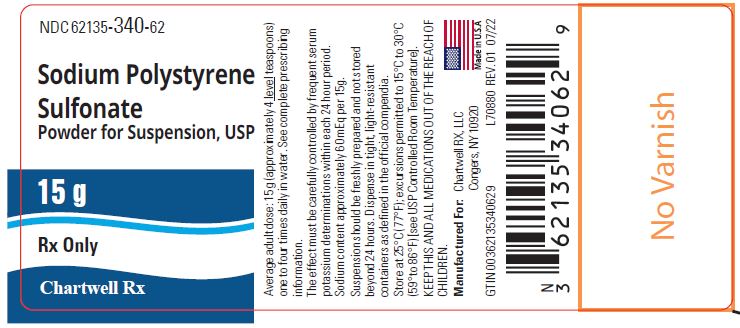 Sodium polystyrene sulfonate, USP  15 g - NDC 62135-340-62 - Bottle Label