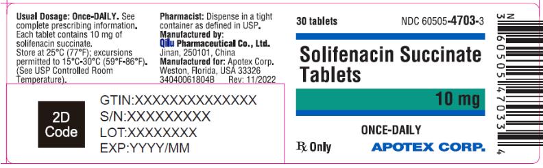 VESIcare (solifenacin succinate) tablets 5 mg back label
