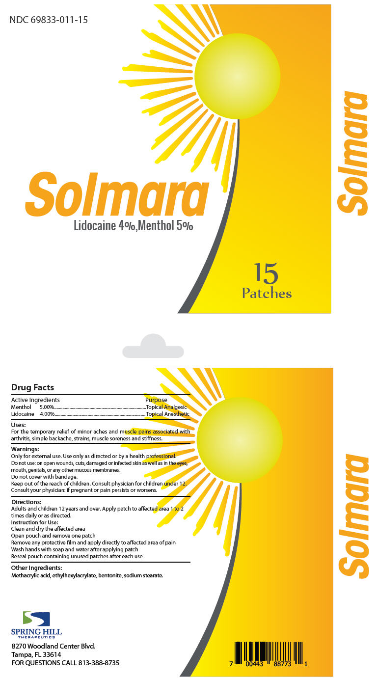 Solmara | Menthol, Unspecified Form And Lidocaine Patch while Breastfeeding