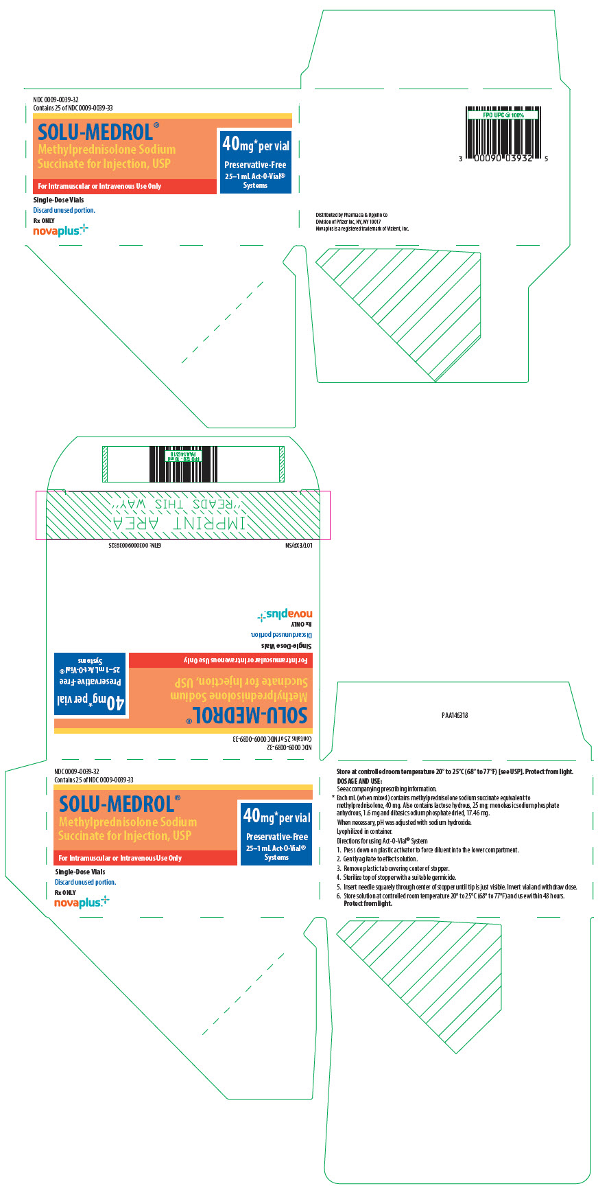 PRINCIPAL DISPLAY PANEL - 40 mg Vial Carton - Act-O-Vial System