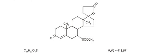 This is the structual formula for Spironolactone.