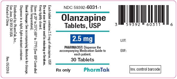 Oral olanzapine is  2.5mg 30s Label