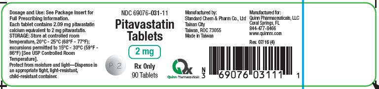Pitavastatin 2 mg bottle