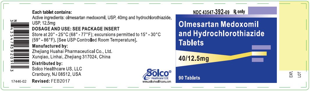 Container Label 40 mg/12.5 mg 90 tablets