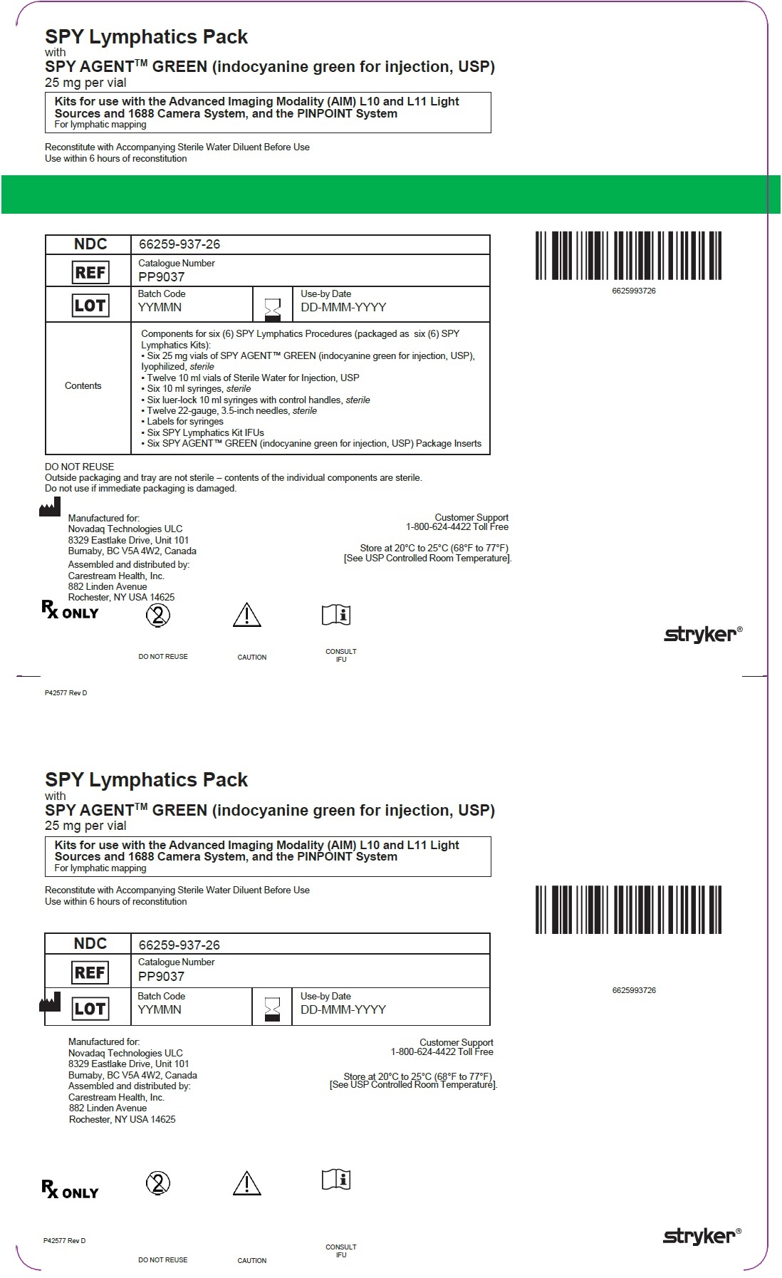 SPY Lymphatics Pack Label (Front)