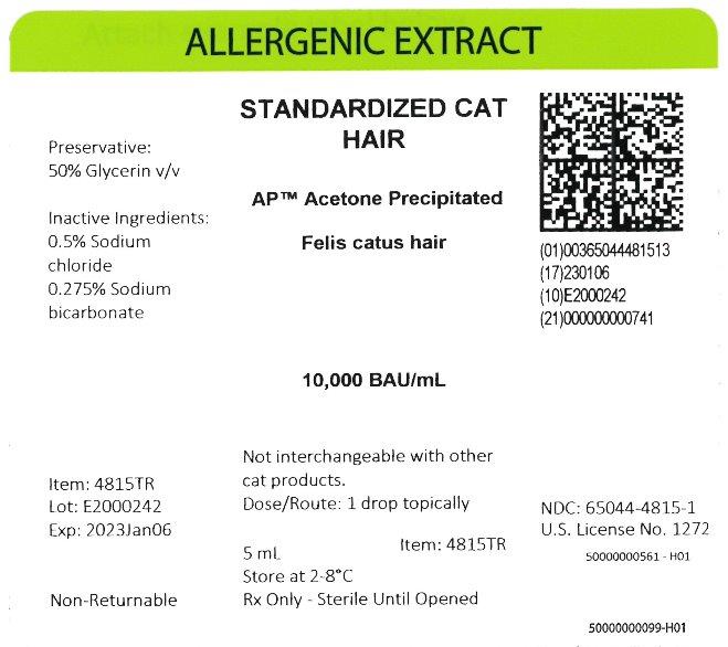 Standardized AP Cat Hair 5 mL, 10,000,BAU/mL Carton Label
