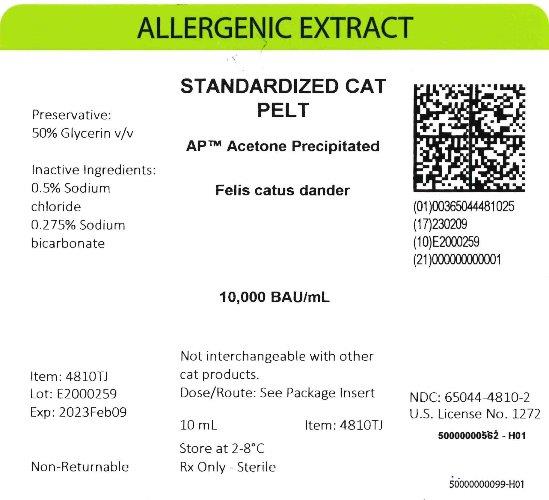 Standardized AP Cat Pelt 10 mL, 10,000 BAU/mL Carton Label