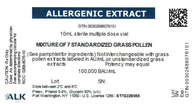 ALLERGENIC EXTRACT
10mL sterile multiple dose vial
MIXTURE OF 7 STANDARDIZED GRASS POLLEN
100,000 BAU/mL
