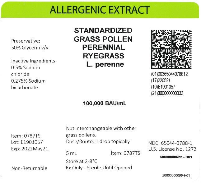 Standardized Grass Pollen, Perennial Ryegrass 5 mL, 100,000 BAU/mL Carton Label