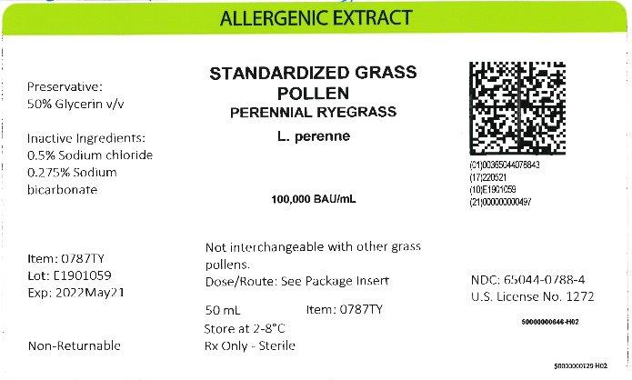 Standardized Grass Pollen, Perennial Ryegrass 50 mL, 100,000 BAU/mL Carton Label