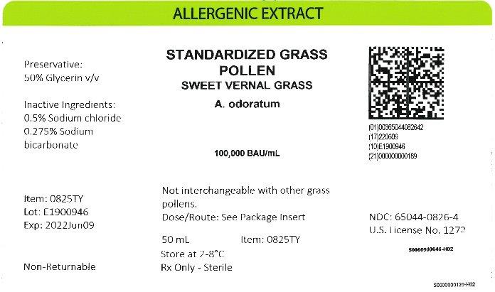 Standardized Grass Pollen, Sweet Vernal Grass 50 mL, 100,000 BAU/mL Carton Label