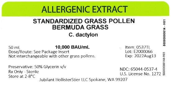 Standardized Grass Pollen, Bermuda Grass 50 mL, 10,000 BAU/mL Vial Label