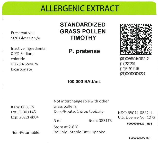 Standardized Grass Pollen, Timothy 5 mL, 100,000 BAU/mL Carton Label