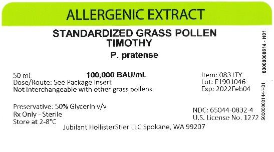 Standardized Grass Pollen, Timothy 50 mL, 100,000 BAU/mL Vial Label