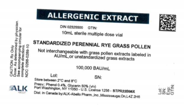 ALLERGENIC EXTRACT
10mL sterile multiple dose vial
STANDARDIZED PERENNIAL RYE GRASS POLLEN

